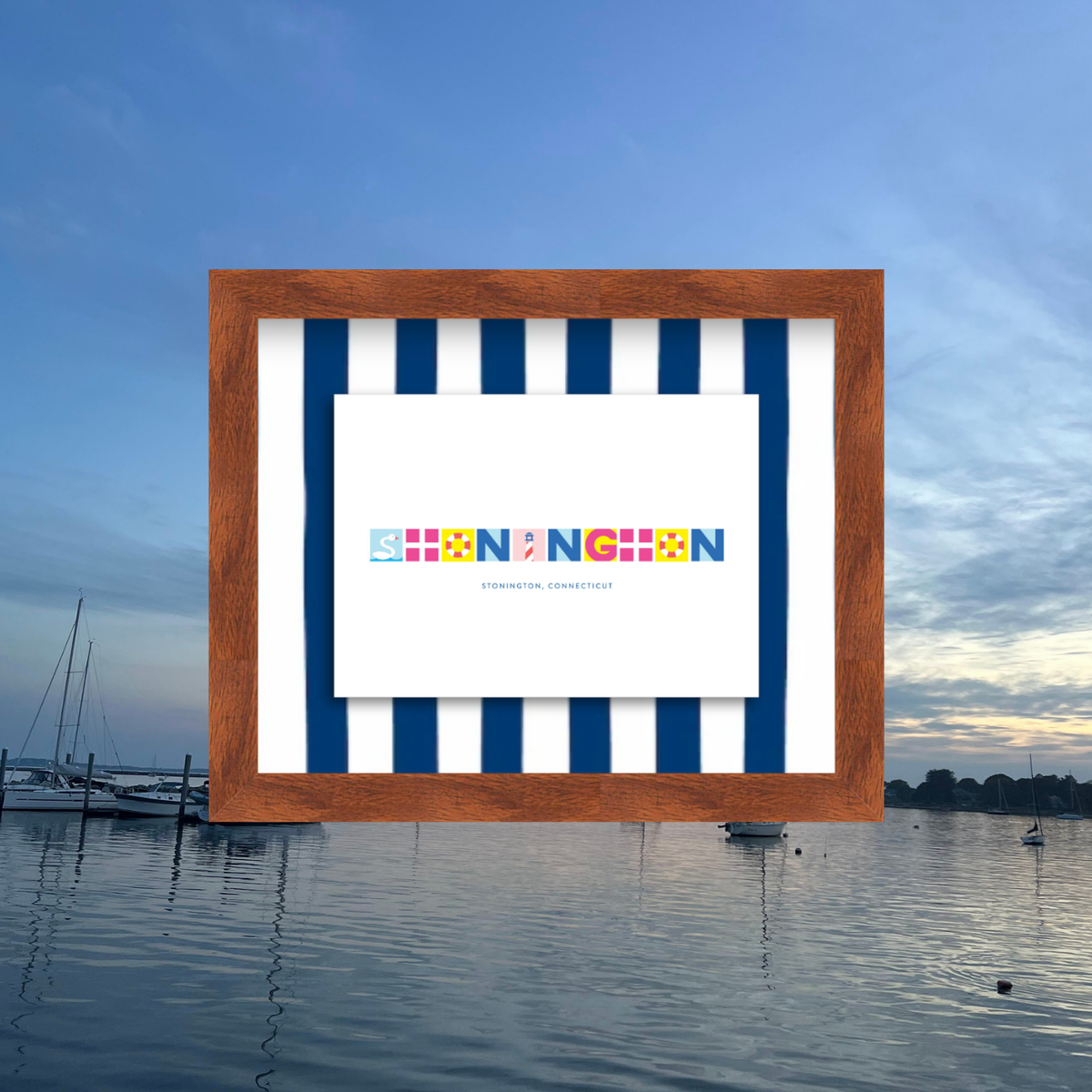 Stonington Shoreline Alphabet Print  / Framed