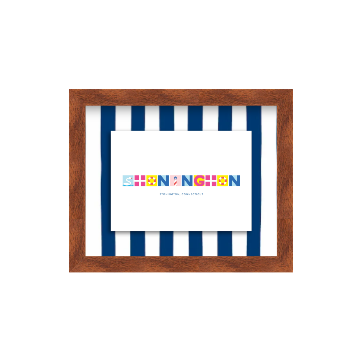 Stonington Shoreline Alphabet Print  / Framed