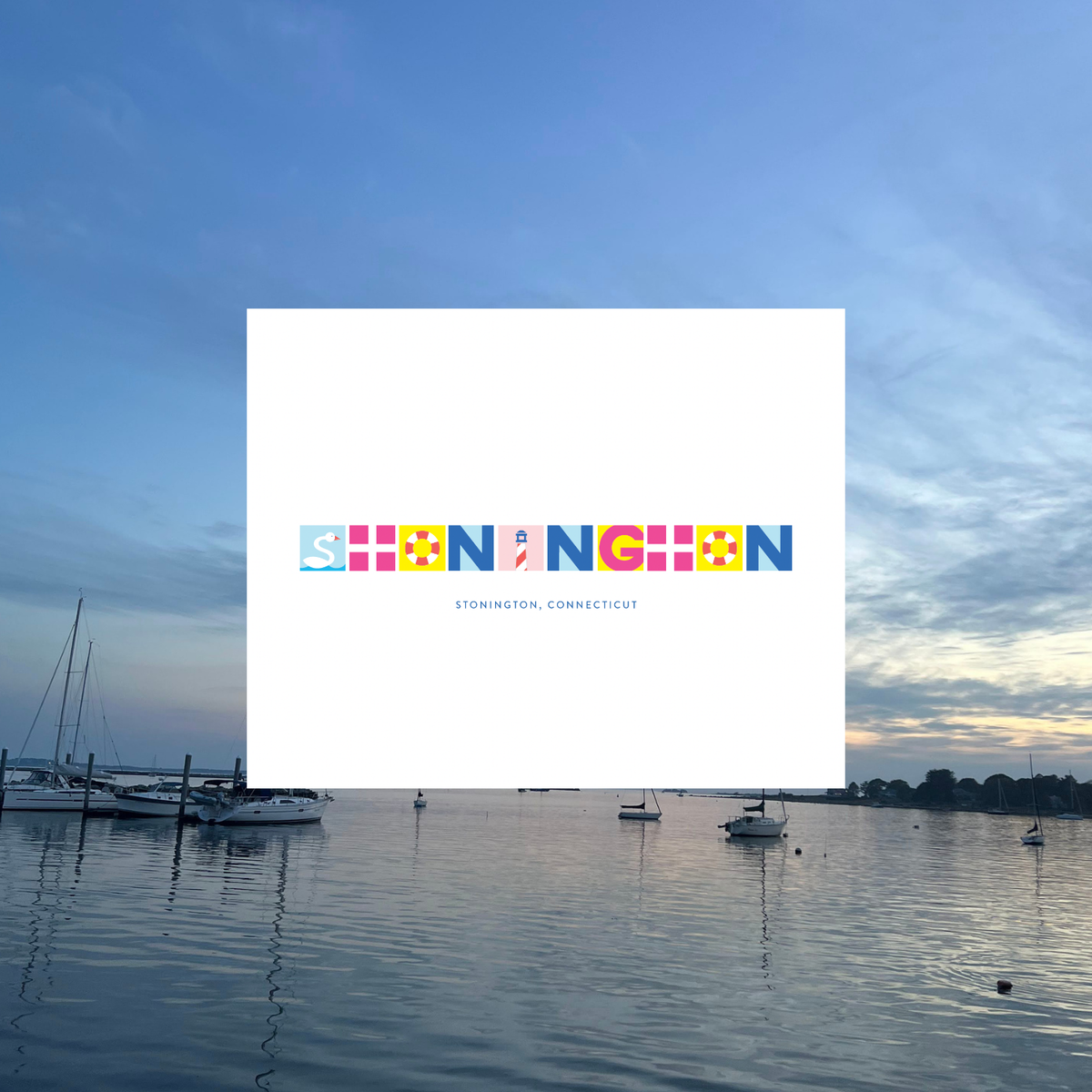 Stonington Shoreline Alphabet Print  / Framed
